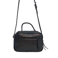 Bolsa Its! Crossbody Couro Média com Divisão Preta - Vegana