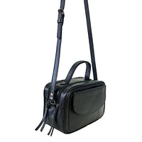 Bolsa Its! Crossbody Couro Média com Divisão Preta - Vegana