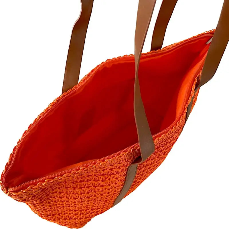Bolsa Its! Palha Laranja Couro Loja Online Its