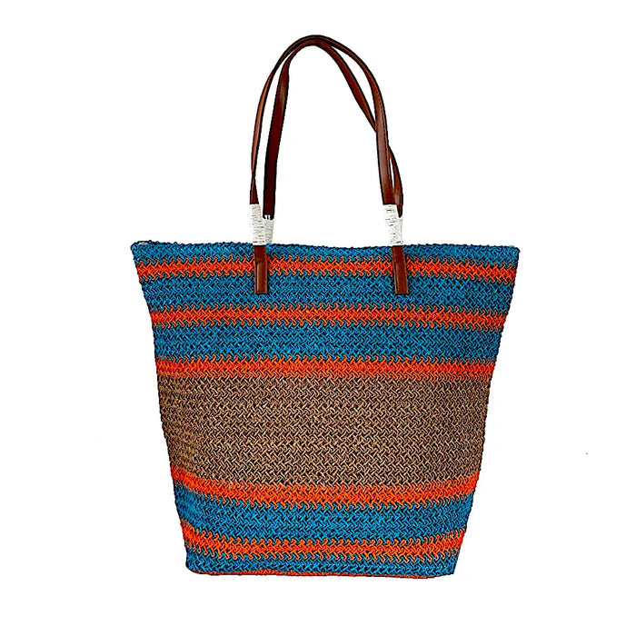 Bolsa Its! Palha Listra Larga Bege - Vegana - Loja Online