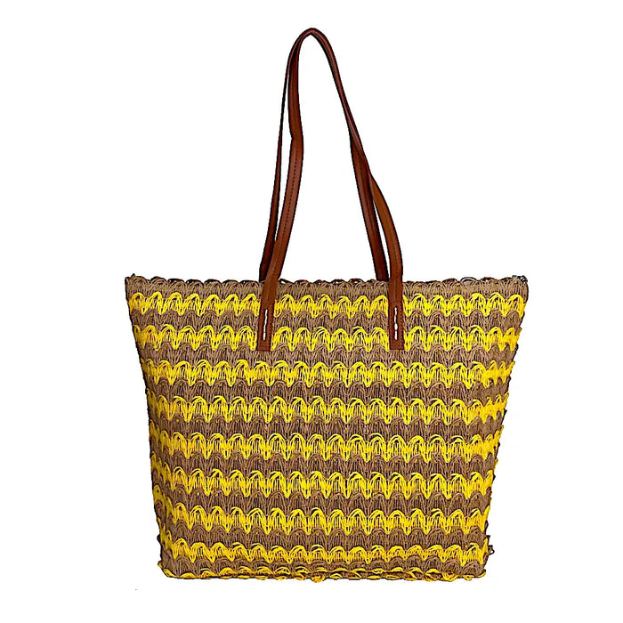 Bolsa Its! Palha Listrada Amarelo - Vegana - Loja Online