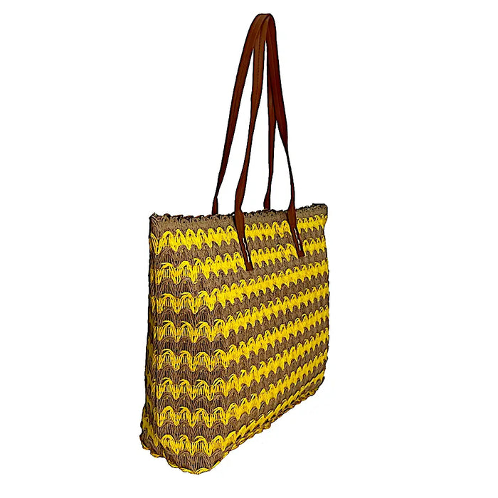 Bolsa Its! Palha Listrada Amarelo - Vegana - Loja Online