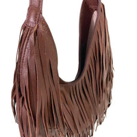 Bolsa Média em Couro com Franja Caramelo - Vegana - Loja
