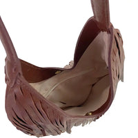 Bolsa Média em Couro com Franja Caramelo - Vegana - Loja