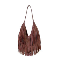 Bolsa Média em Couro com Franja Caramelo - Vegana - Loja