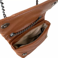 Bolsa Mini Bag Couro Matelassê Caramelo - Vegana - Loja