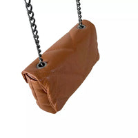 Bolsa Mini Bag Couro Matelassê Caramelo - Vegana - Loja