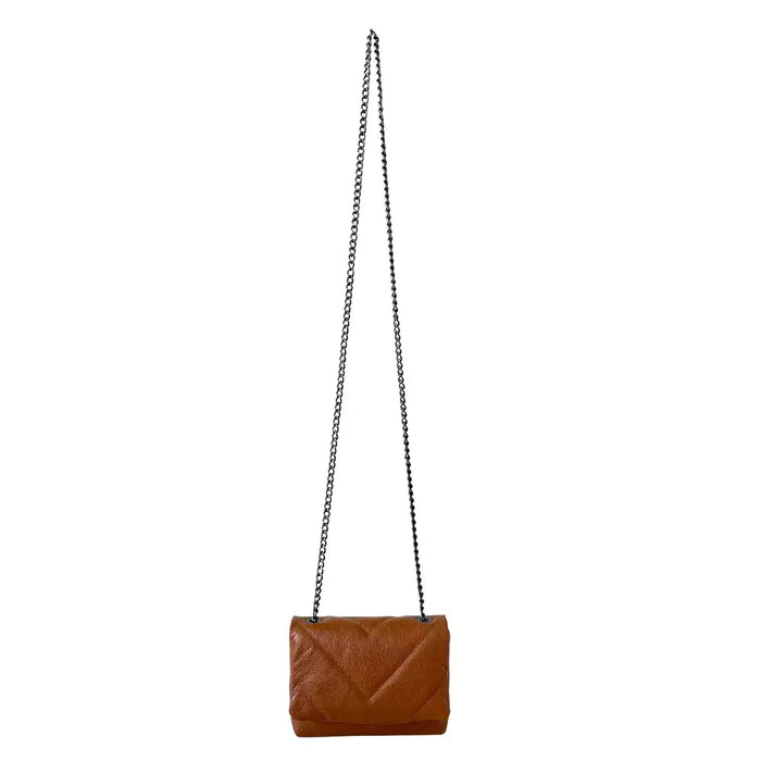 Bolsa Mini Bag Couro Matelassê Caramelo - Vegana - Loja