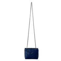 Bolsa Mini Bag Couro Matelassê Azul - Acessorio De Moda -