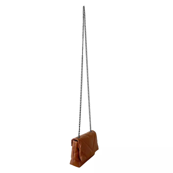 Bolsa Mini Bag Couro Matelassê Caramelo - Acessorio De Moda