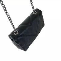 Bolsa Mini Bag Couro Matelassê Preta - Acessorio De Moda -