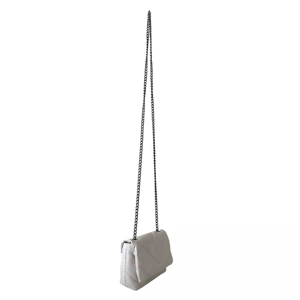 Bolsa Mini Bag Couro Matelassê Off-white - Acessorio De Moda