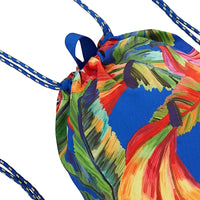 Bolsa praiana banana azul – estilo mochila saco versátil