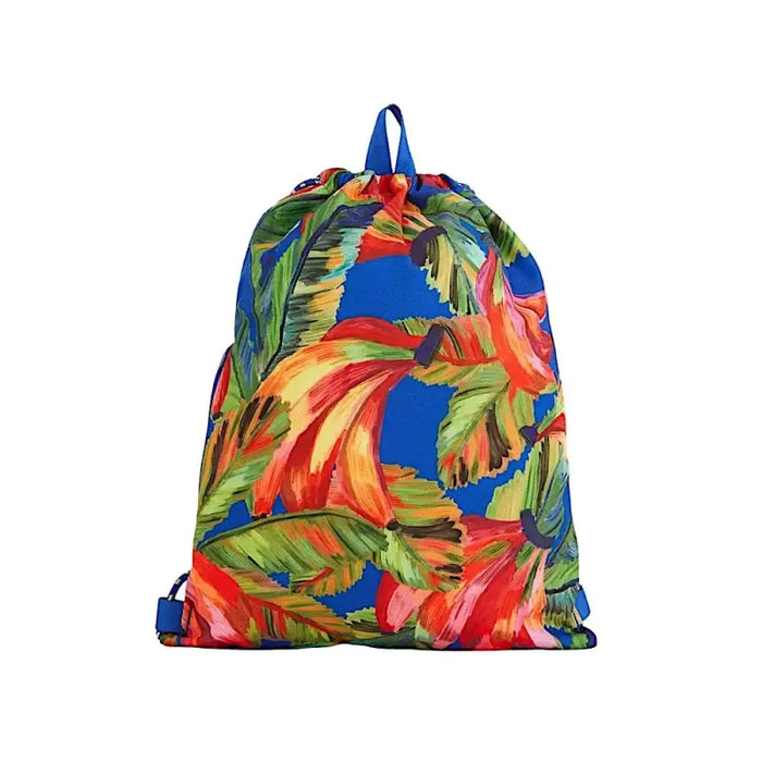 Bolsa praiana banana azul – estilo mochila saco versátil