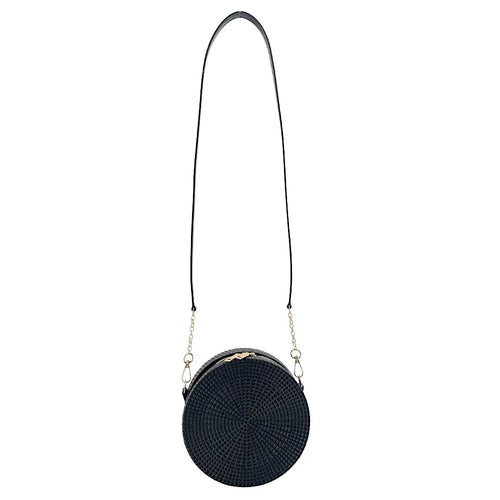 Bolsa Redonda Casual em Silicone Preto - Couro - Loja