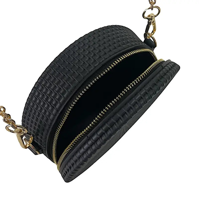 Bolsa Redonda Casual em Silicone Preto Couro Loja Online Its