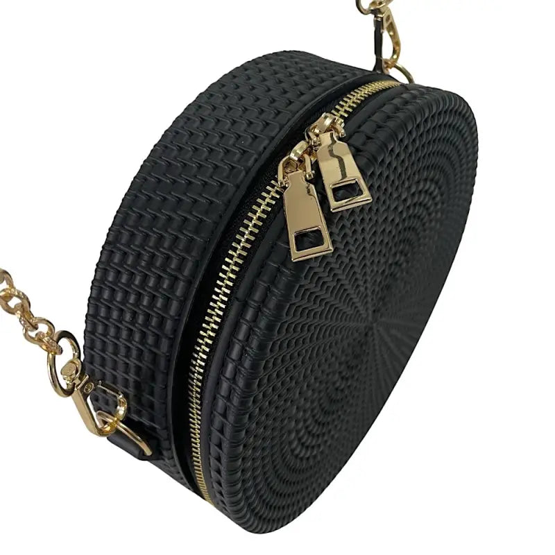 Bolsa Redonda Casual em Silicone Preto Couro Loja Online Its