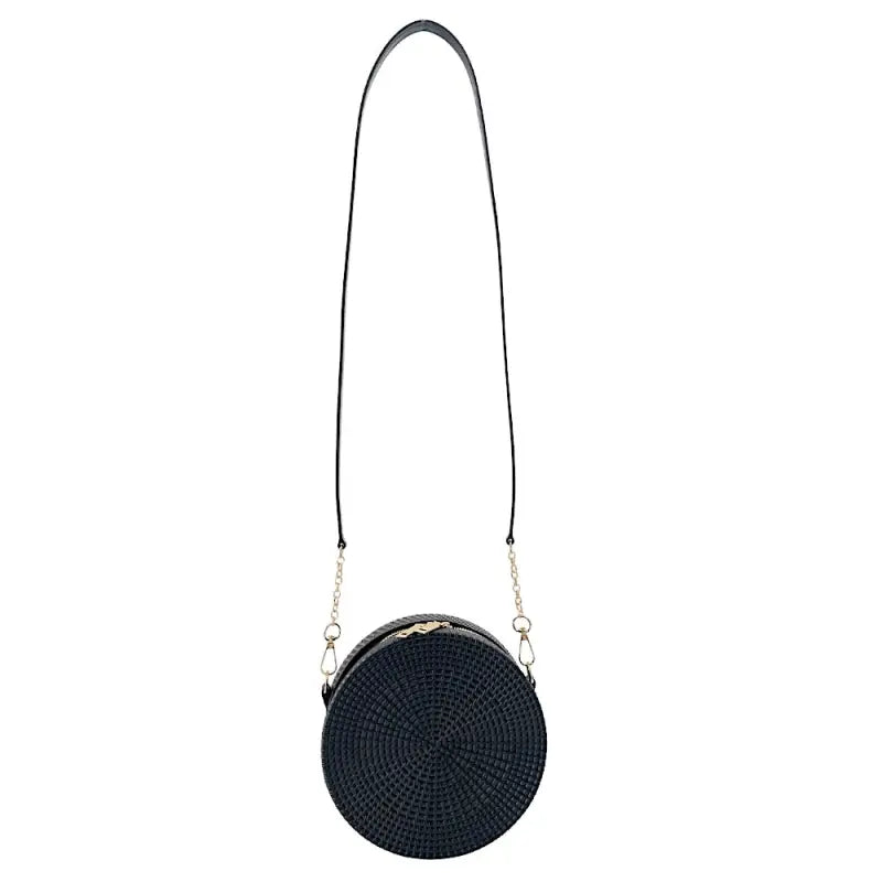 Bolsa Redonda Casual em Silicone Preto Couro Loja Online Its