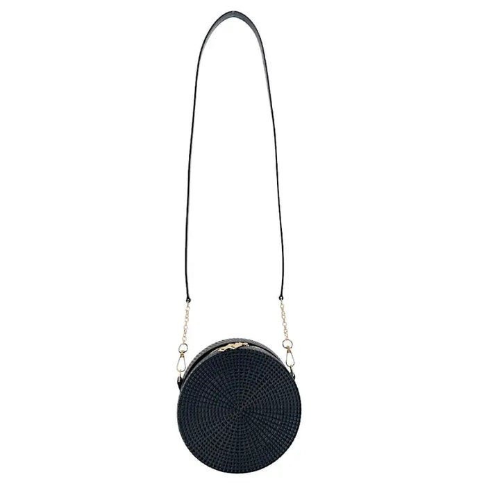 Bolsa Redonda Casual em Silicone Preto Couro Loja Online Its