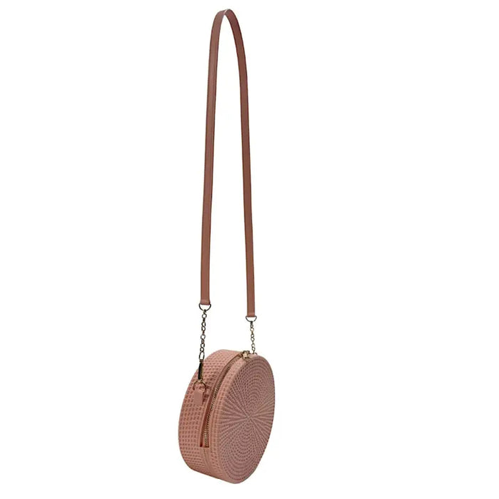 Bolsa Redonda Casual em Silicone Rosê Couro Loja Online Its