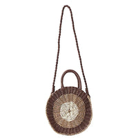 Bolsa Redonda em Palha Marrom - Vegana - Loja Online - Its