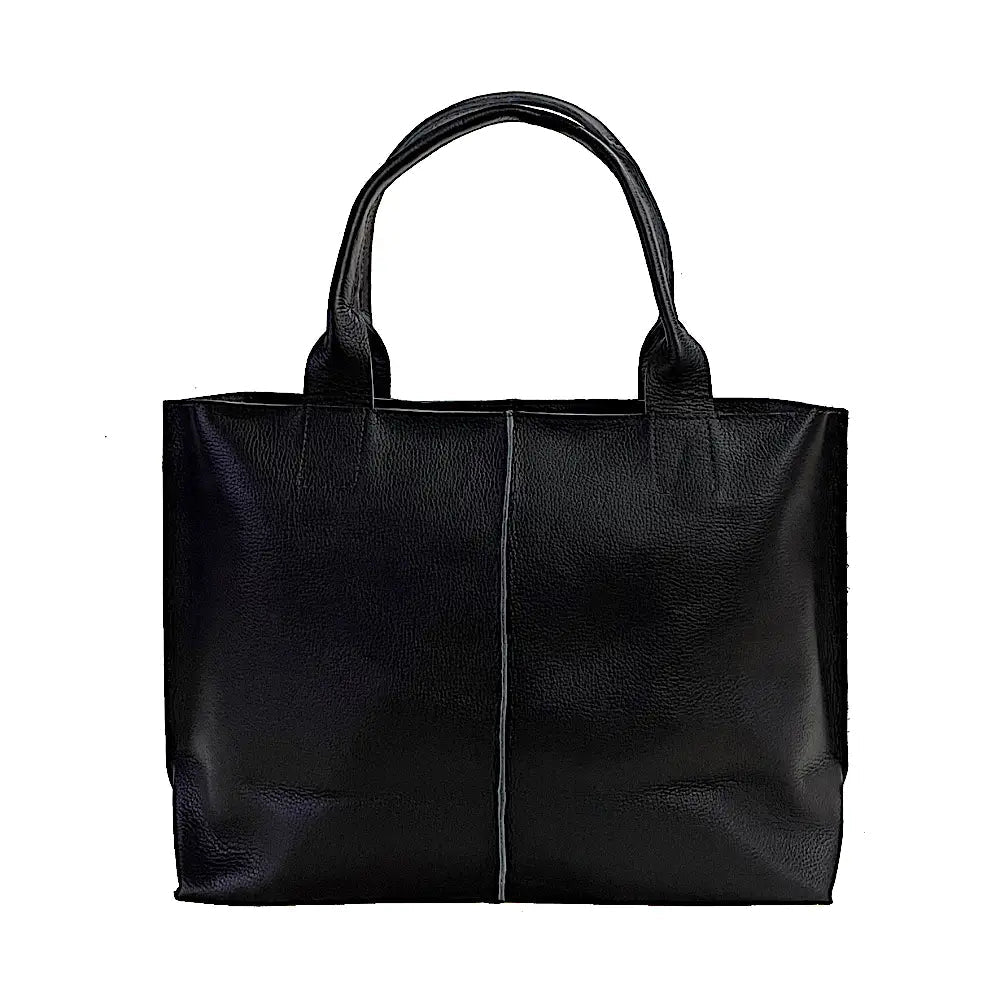 Bolsa Shopping Bolso Frontal Couro Preto - Acessorio De Moda