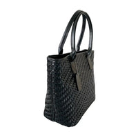 Bolsa Shopping em Couro Trançado Preto - Loja Online - Its
