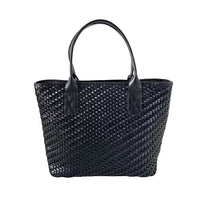Bolsa Shopping em Couro Trançado Preto - Loja Online - Its