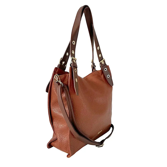 Bolsa Shopping Grande Alça com Ilhós Caramelo - Vegana