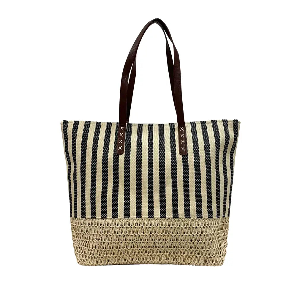 Bolsa Shopping Listras Preta - Vegana - Loja Online - Its