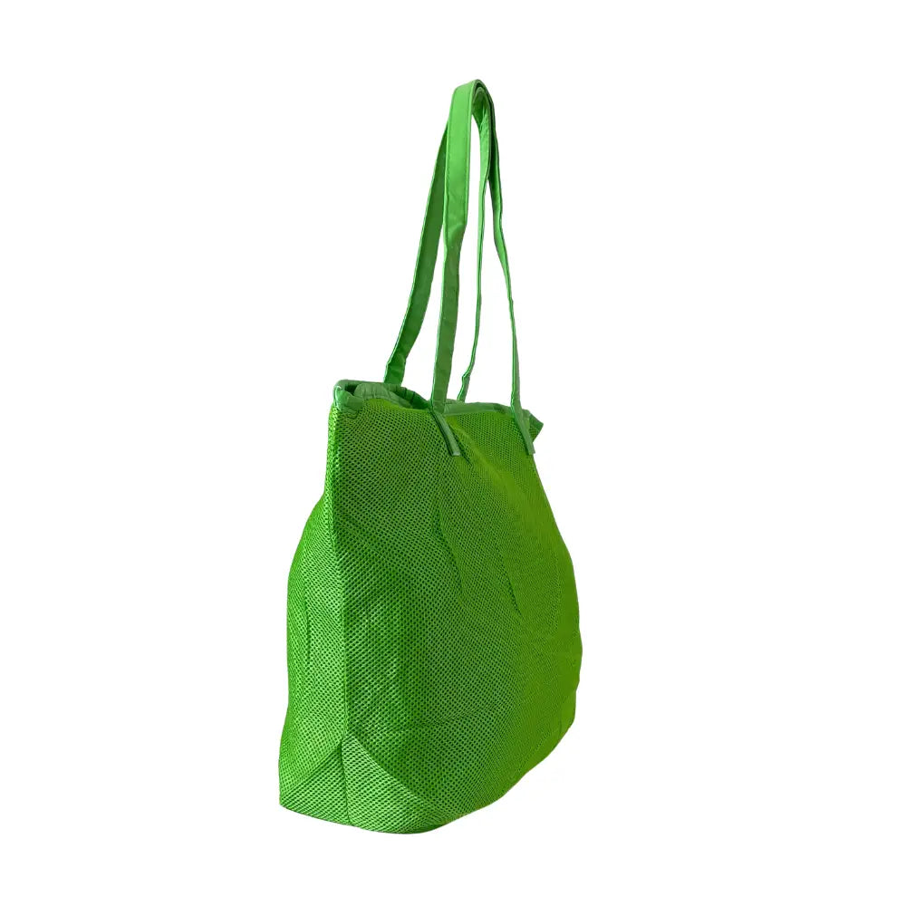 Bolsa Shopping Tecido Mash Verde - Acessorio De Moda - Couro