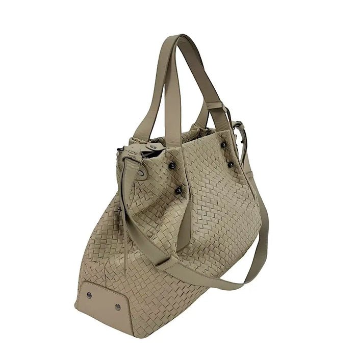 Bolsa Shopping Tressê Couro Bege - Vegana - Loja Online