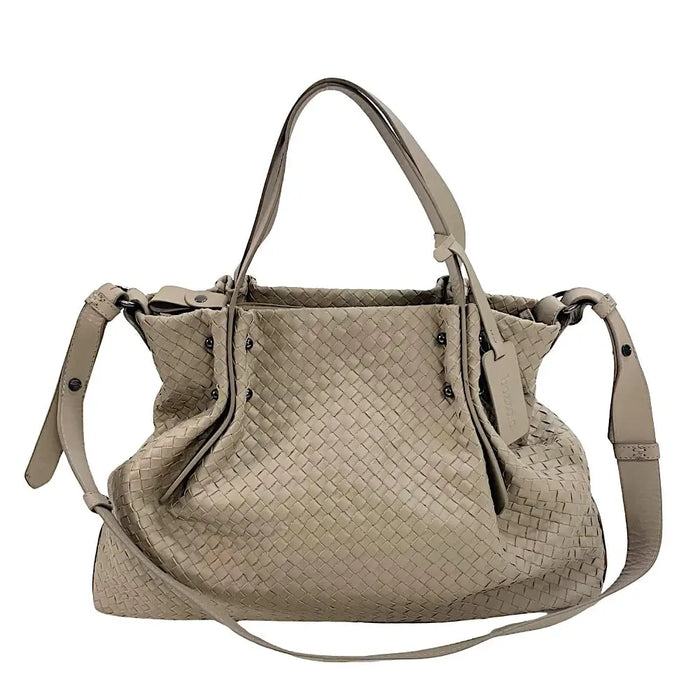 Bolsa Shopping Tressê Couro Bege - Vegana - Loja Online