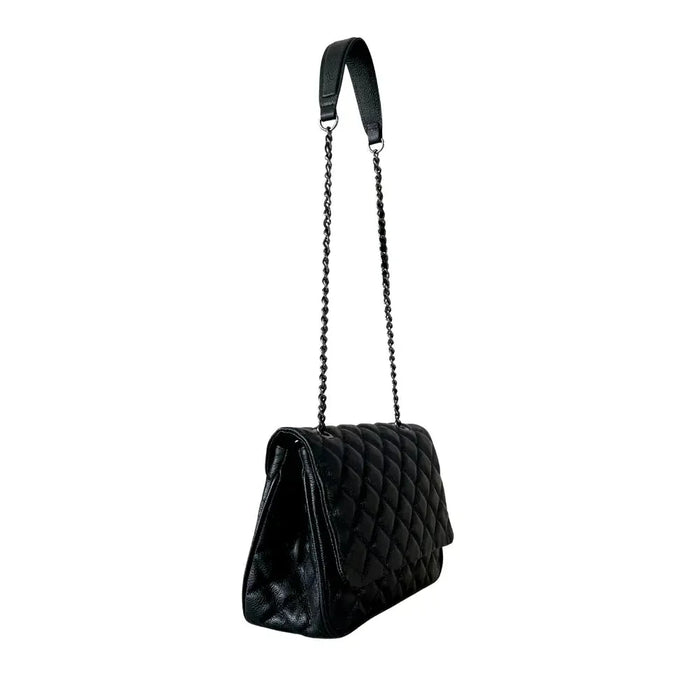 Bolsa Shoulder Couro Matelassê Preta - Vegana - Loja Online