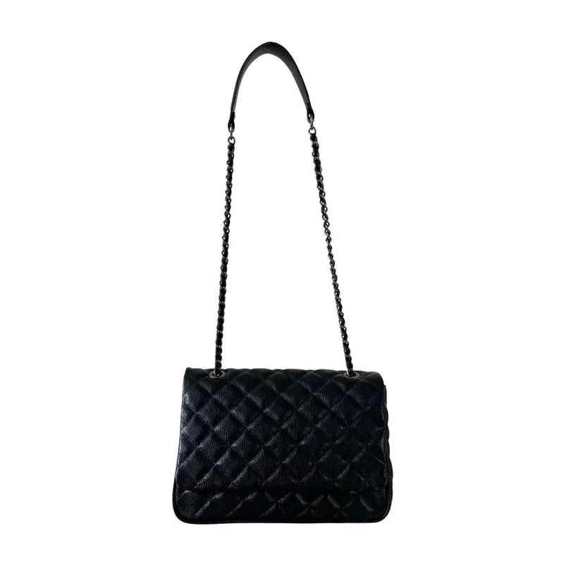 Bolsa Shoulder Couro Matelassê Preta - Vegana - Loja Online