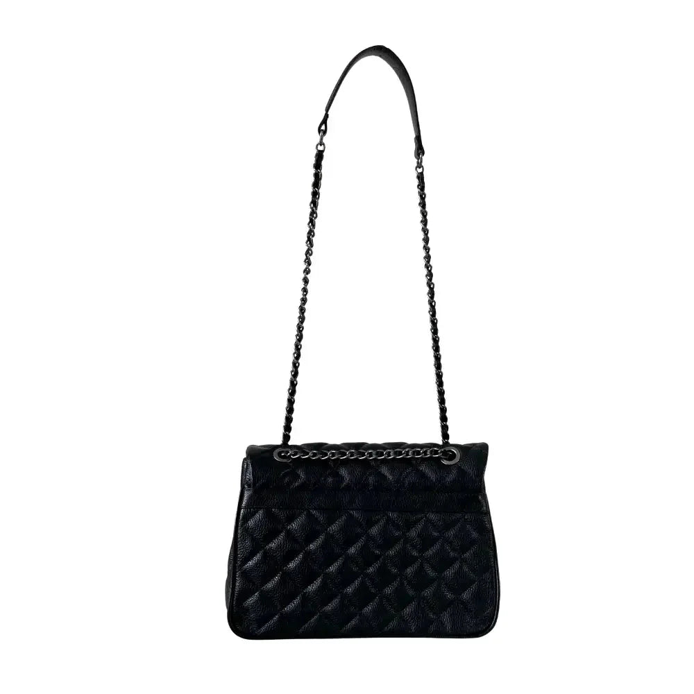 Bolsa Shoulder Couro Matelassê Preta - Vegana - Loja Online