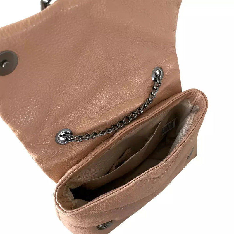 Bolsa Shoulder Pequena Couro Matelassê Bege - Vegana - Loja