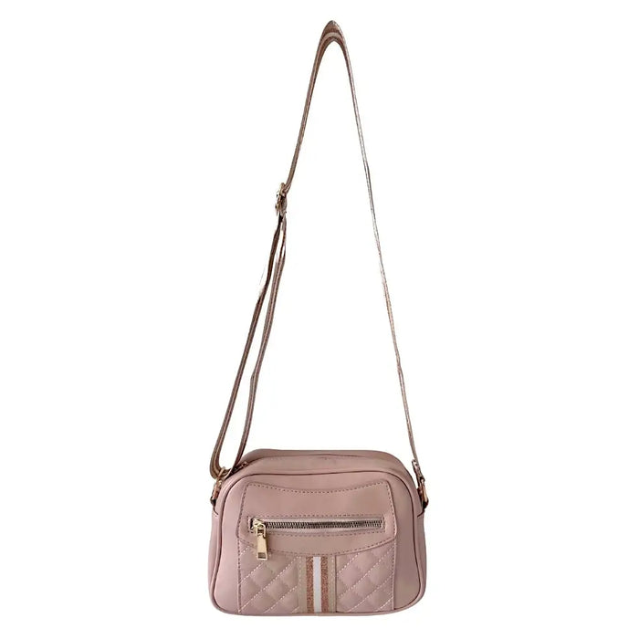 Bolsa Tiracolo com Alça Listrada Rosê - Vegana - Loja