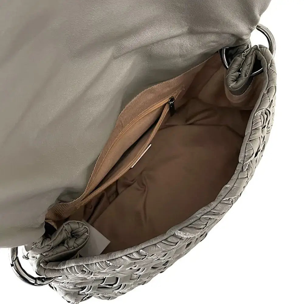 Bolsa Tiracolo Couro Trançado Cinza - Loja Online - Its