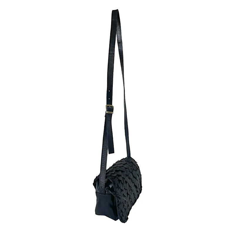Bolsa Tiracolo Pirarucu Preto - Vegana - Loja Online - Its