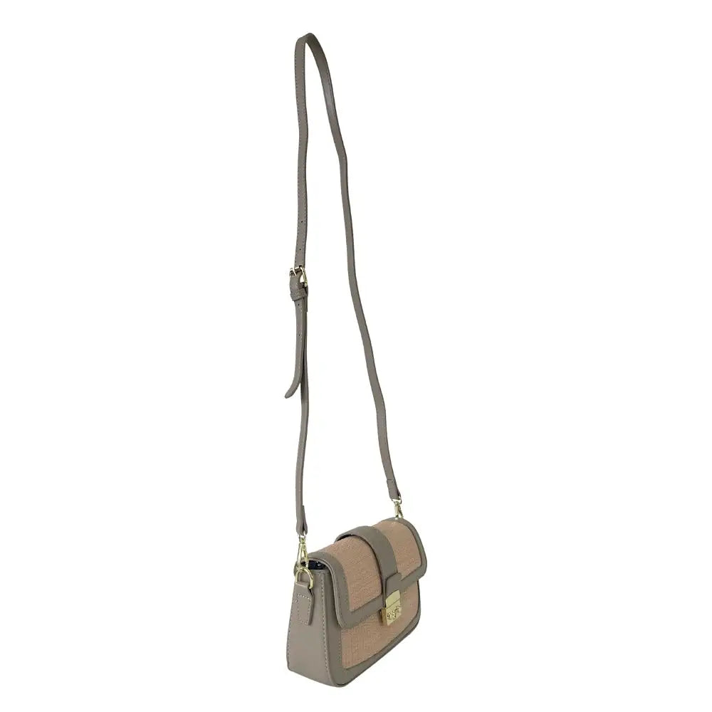 Bolsa Tiracolo Ráfia Sintética Bege - Vegana - Loja Online
