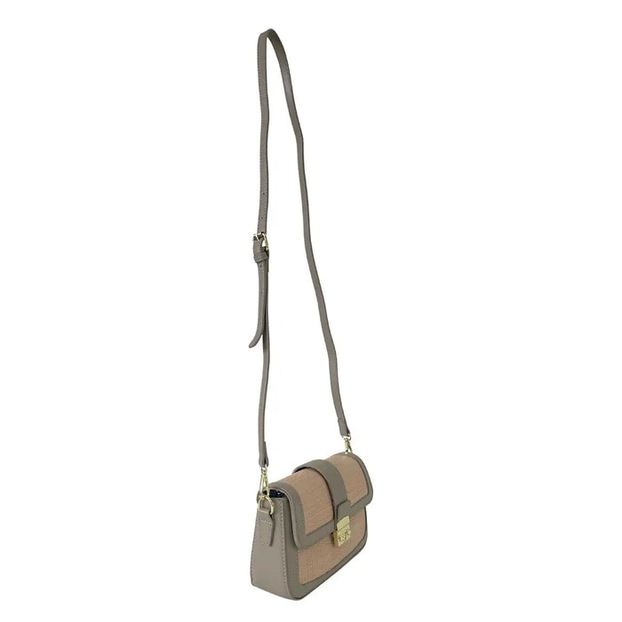 Bolsa Tiracolo Ráfia Sintética Bege - Vegana - Loja Online