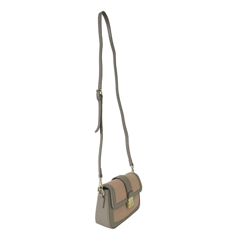Bolsa Tiracolo Ráfia Sintética Bege - Vegana - Loja Online