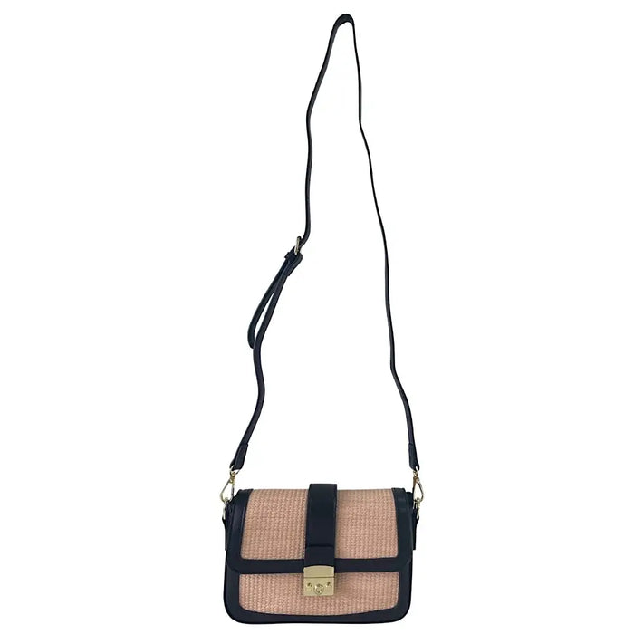 Bolsa Tiracolo Ráfia Sintética Preto - Vegana - Loja Online