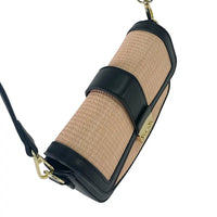 Bolsa Tiracolo Ráfia Sintética Preto - Vegana - Loja Online
