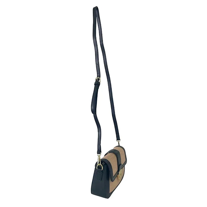 Bolsa Tiracolo Ráfia Sintética Preto - Vegana - Loja Online