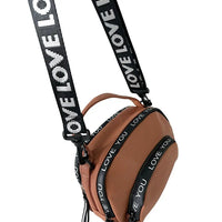 Bolsa Tiracolo com Três Divisões Caramelo - Vegana - Loja