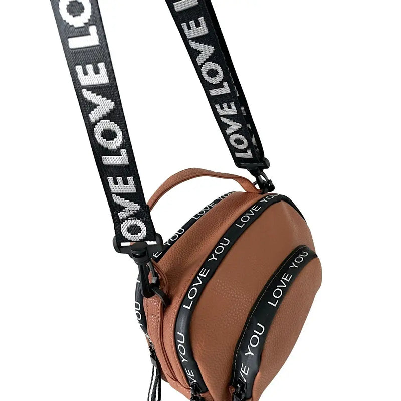 Bolsa Tiracolo com Três Divisões Caramelo - Vegana - Loja