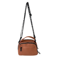 Bolsa Tiracolo com Três Divisões Caramelo - Vegana - Loja