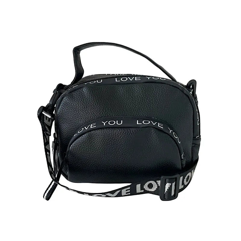 Bolsa Tiracolo com Três Divisões Preto - Vegana - Loja